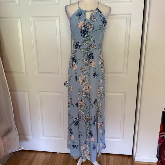 Candie's Blue/White Floral Maxi Dress Sz M - Picture 1 of 8